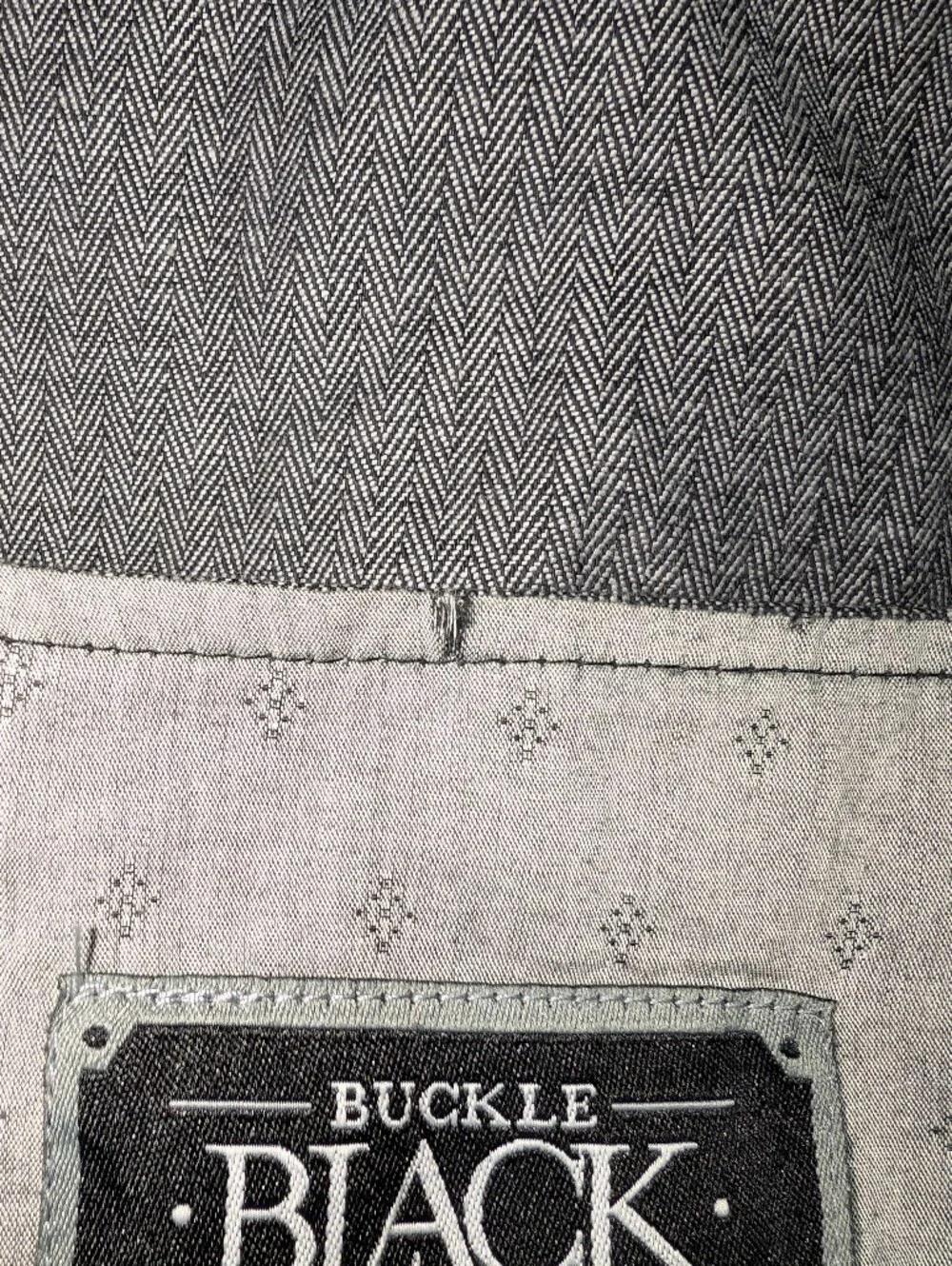 Buckle BLACK, Gray Herringbone Pattern Vest/Waistcoat With Buttons Size M